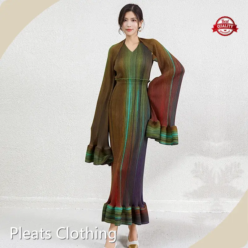 Pink Pleated Gown - - Pleats Clothing-1 1