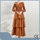 Long Sleeve Pleated Gown by Pleats Clothing 1