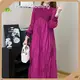 Gold Pleated Gown Anti-Static - - Pleats Clothing 1