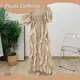Pleated Ruffle Asymmetrical Crepe Gown 100% Polyester - - Pleats Clothing 1