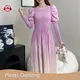 Black Pleated Gown 100% Polyester - - Pleats Clothing 1