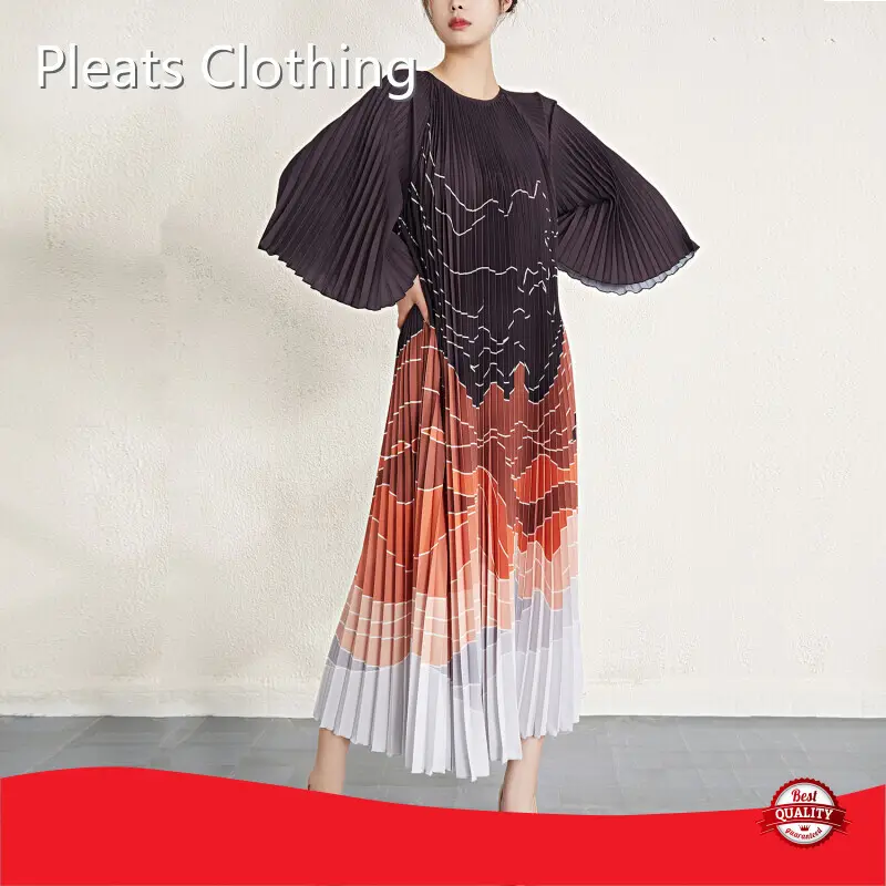 Pleated Gown with Sleeves Fast Shipping to Over 200+ Countries & Regions. by Pleats Clothing-1 1