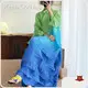 Green Pleated Gown Color by Pleats Clothing 1
