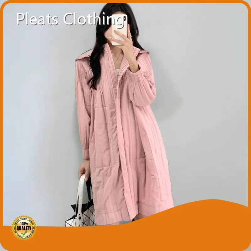 Pleated Back Cardigan Made in China by Pleats Clothing 1
