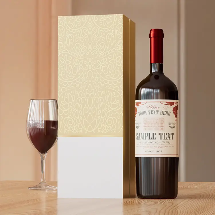 Caja de regalo de vino, carpeta de libro doble, papel revestido de color, impresión simple, caja de papel 1