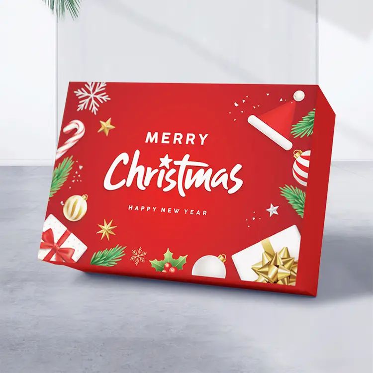 Caja roja personalizada de Nochebuena, caja de regalo, pijamas, bufanda, caja vacía 1