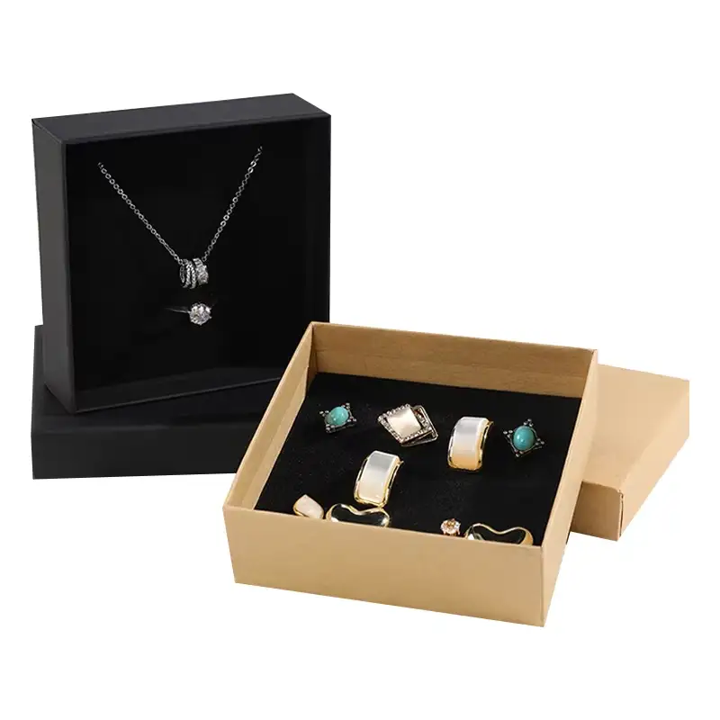 علب مجوهرات قابلة للطي مصنوعة من ورق مقوى قابل لإعادة التدوير، قابلة للتخصيص، مع غطاء وقاعدة، لتغليف حلقات الأنف، مناسبة للجنسين، طقم خواتم متعدد، علبة هدايا مجوهرات 1