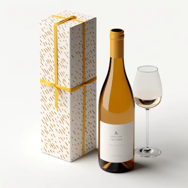 صندوق هدايا فاخر من الورق المقوى عالي الجودة وقابل لإعادة التدوير، مربع الشكل، بنقش شعار مخصص، أصفر اللون، مناسب لتذوق النبيذ، سعة زجاجة 1.5 لتر. 1