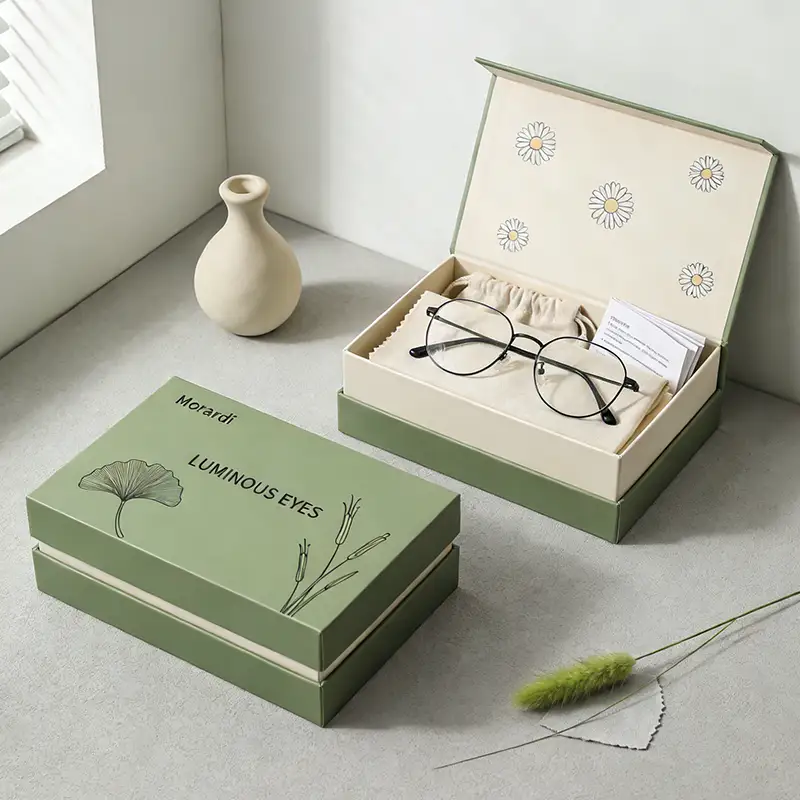 علب نظارات شمسية فاخرة وأنيقة مصممة حسب الطلب، علب صلبة، حافظات عدسات لاصقة، علب هدايا من الورق المقوى، نظارات شمسية، مجموعة من المواد المعاد تدويرها، غير لامعة 1