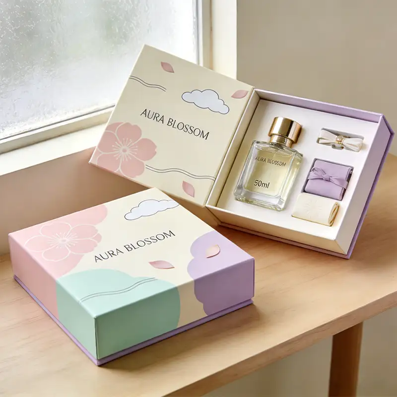 علبة مستحضرات تجميل قابلة لإعادة الاستخدام، مصنوعة من ورق مقوى صلب مغناطيسي، قابلة لإعادة الاستخدام، بمقاسات مخصصة وشعار ملون. 1