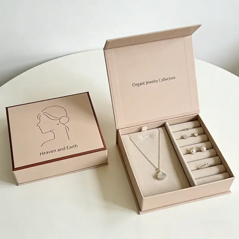 علب هدايا مجوهرات من الورق المقوى الأبيض القابل لإعادة التدوير، بإغلاق مغناطيسي، تصميم قابل للطي، تغليف غير لامع، طلاء مقاوم للأشعة فوق البنفسجية، سمك 2 مم، حد أدنى منخفض للطلب 1