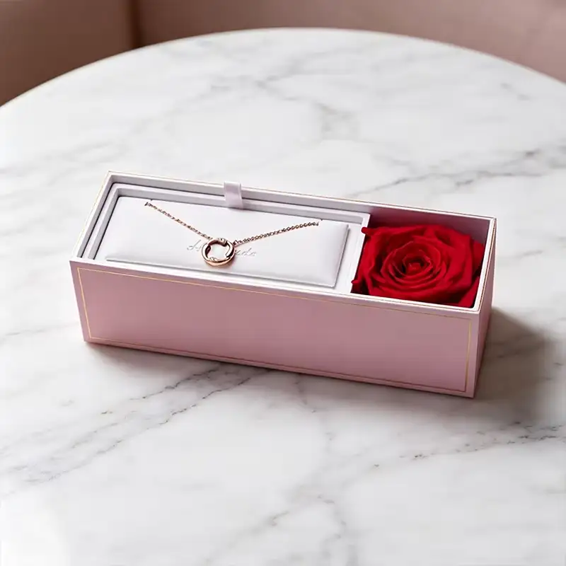 Long Recyclable Paper Cardboard Custom Logo Color Choker Jewelry Boxes with Folding Design for Necklaces 1