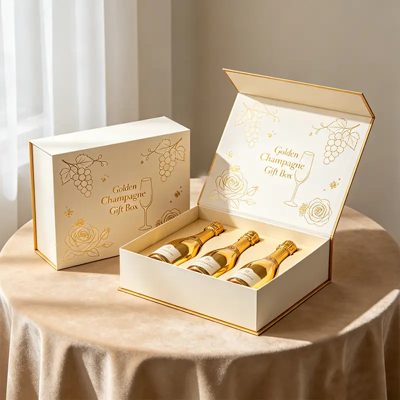 Custom Made Logo Recyclable Dry Red Wine Cardboard Boxes Magnetic Folding Matt Lamination for Personalised Wedding Gift Wine Box 1
