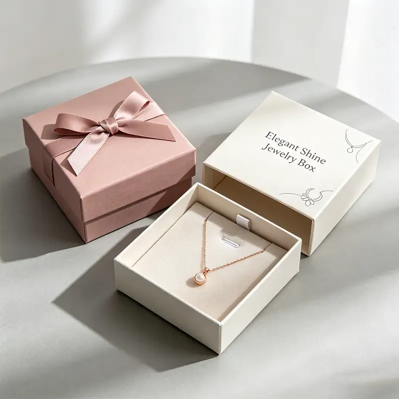 Small Recyclable Paperboard Double Door Open Stud Earring Princess Design Luxury Jewelry Box for Ladies Gift & Craft 1