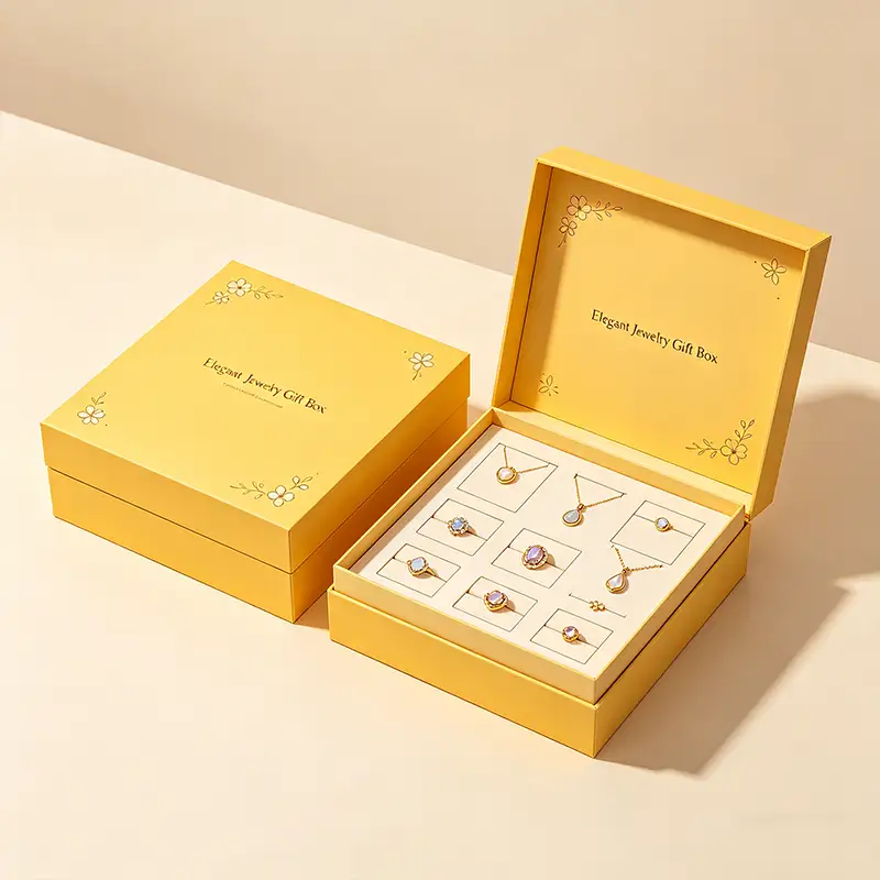Big Double Door Open Recyclable Paperboard Trinket Gold Jewelry Set Boxes for Women Necklace Bracelet Gift & Craft 1