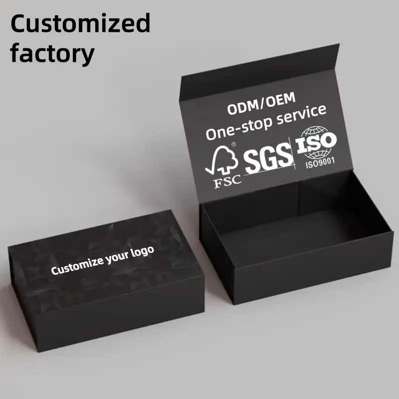 Coffret cadeau magnétique pour accessoires capillaires avec logo personnalisé, lamination brillante, boîtes rigides recyclables, aspect haut de gamme 1