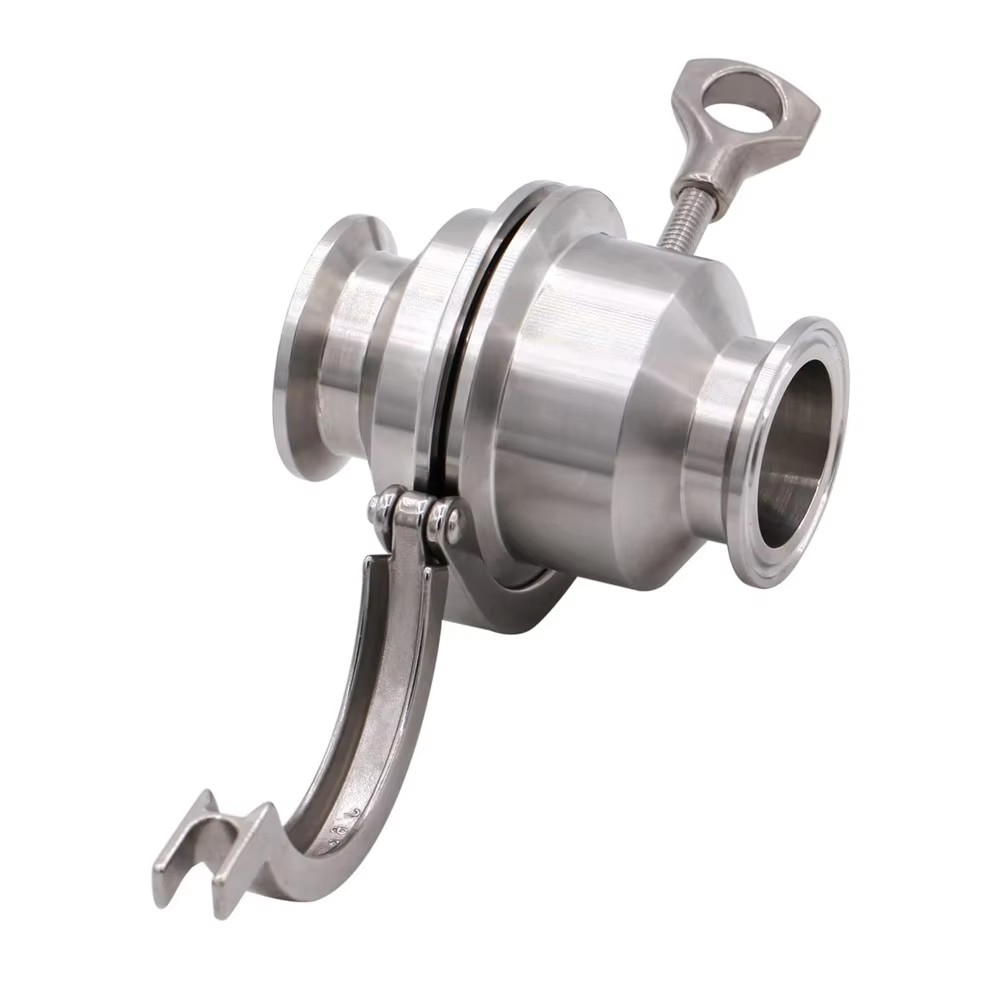 1,5-дюймовый ручной обратный клапан Tri-Clamp, санитарная нержавеющая сталь 304 с прокладкой FKM, шаровая конструкция, бабочка, односторонний поток для воды 3