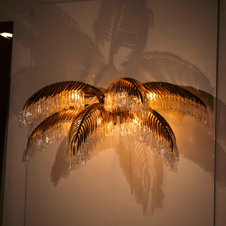 Luminária suspensa de metal em formato de árvore de bronze antigo Liangliang (7 folhas) 1