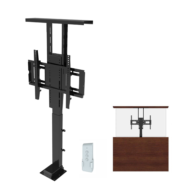 Elevador de TV motorizado para cima e para baixo Suporte de chão para TV-Peacemounts PM-CTD-TV-T 1