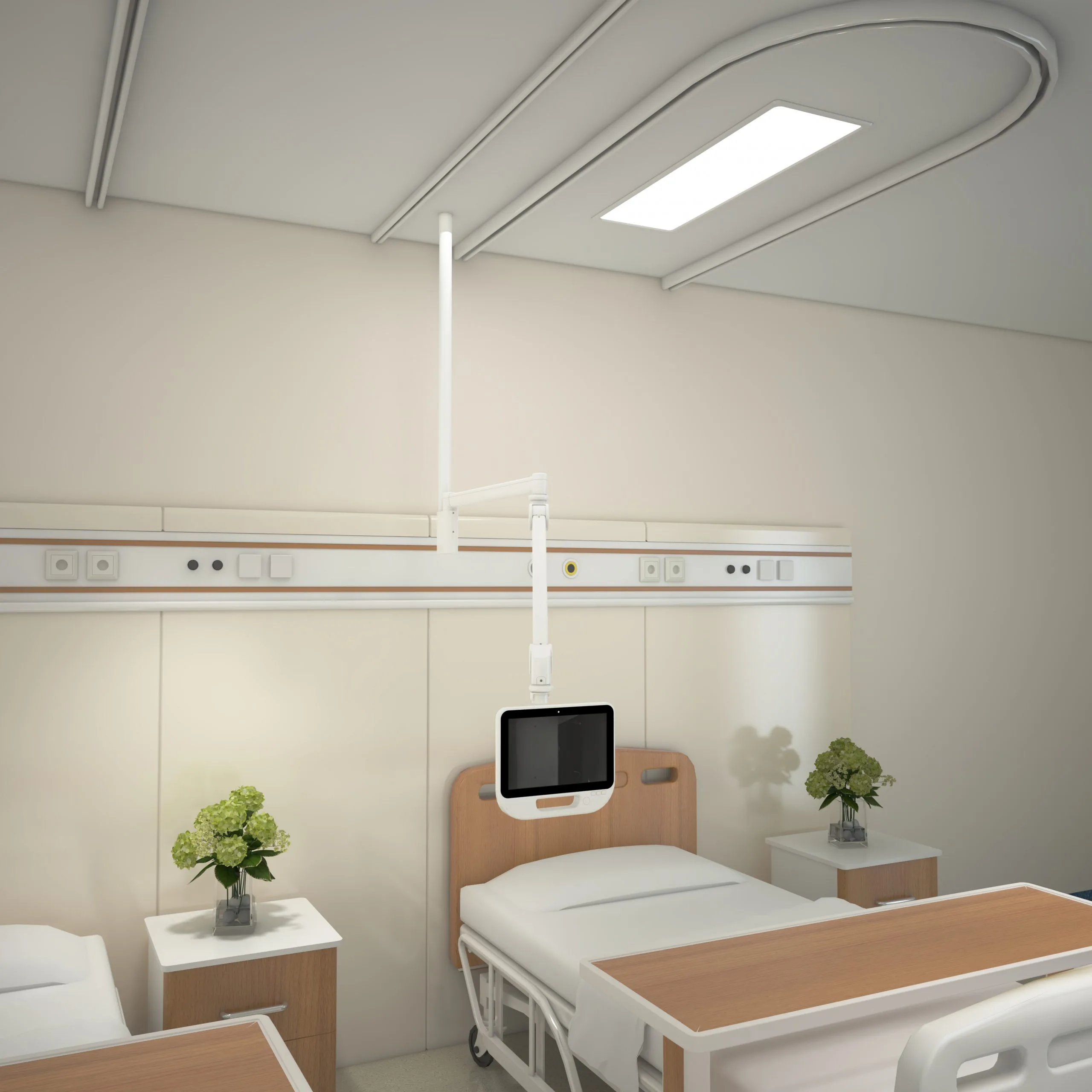 Supporto per monitor medico montato a soffitto-Peacemounts PM-501D 1