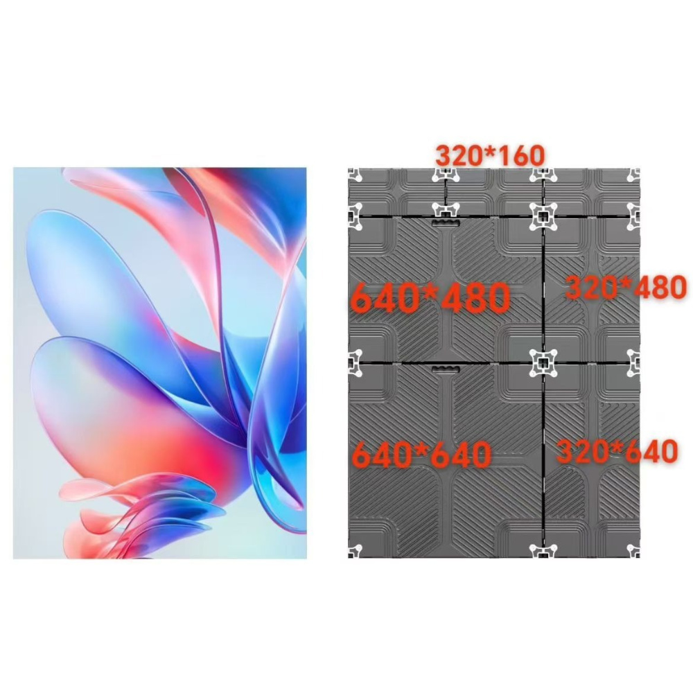 Indoor LED Screen Display Cabinet Small Pitch Fixed TV Mount Curved Aluminum Alloy Video Wall Panel for Multi Size 9