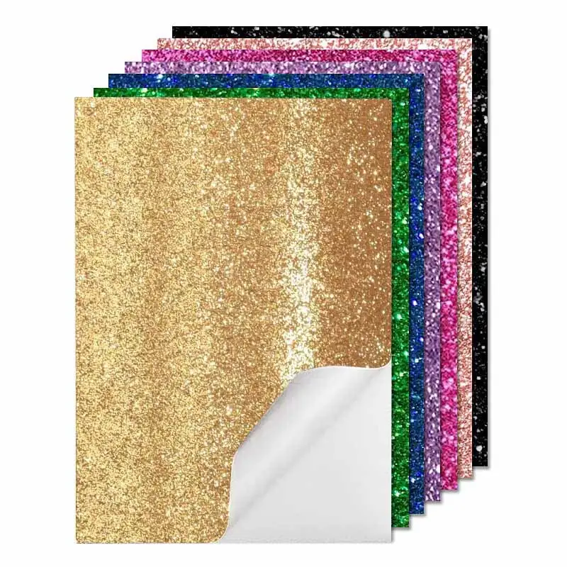 Adhesive Glitter Paper 12x12/A4/sheets Multicolor Custom 1