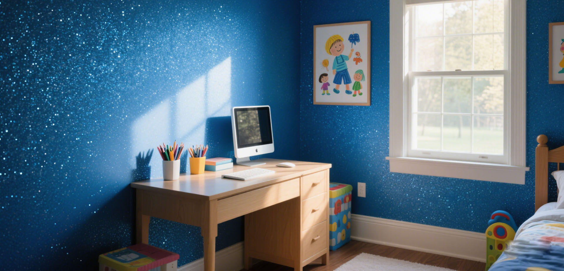 Adhesive Glitter Wallpaper