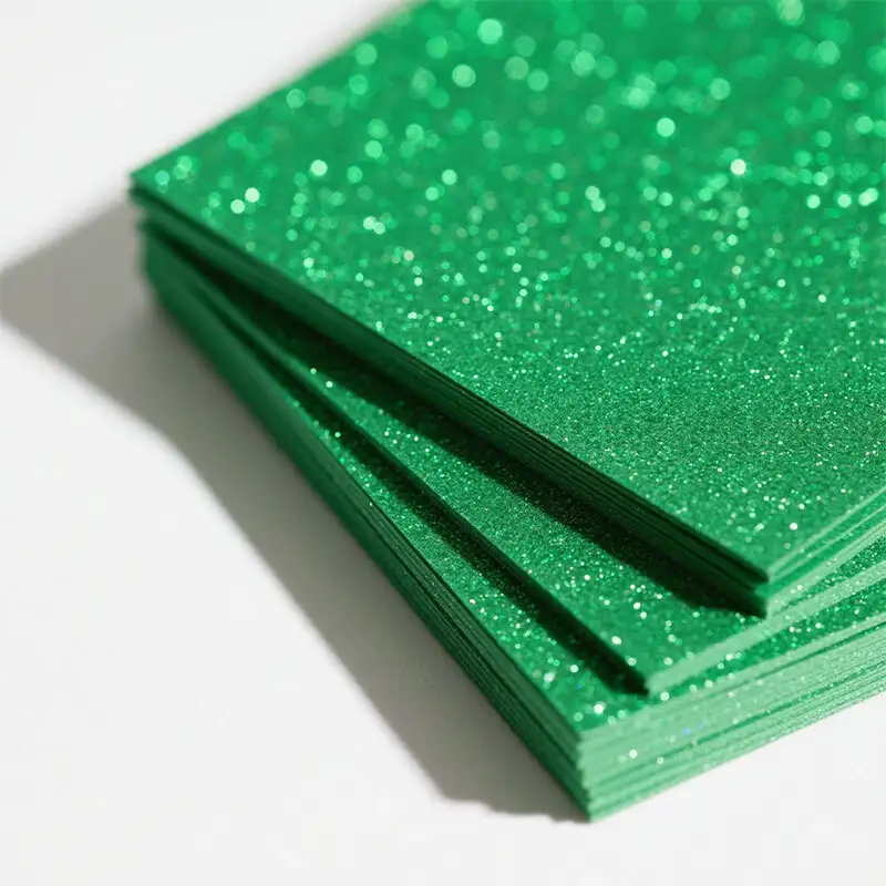 Chunky glitter particles green glitter cardstock paper retail pack for party decorations 1