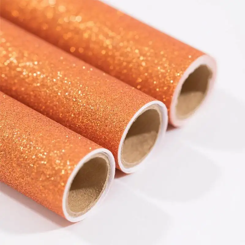 Orange Glitter Vinyl Sheets And Rolls For Bulk Buy 1