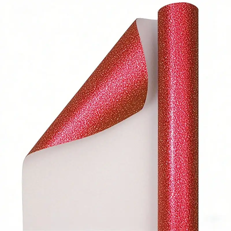 Red Glitter Christmas Wrapping Paper Rolls For Bulk 1