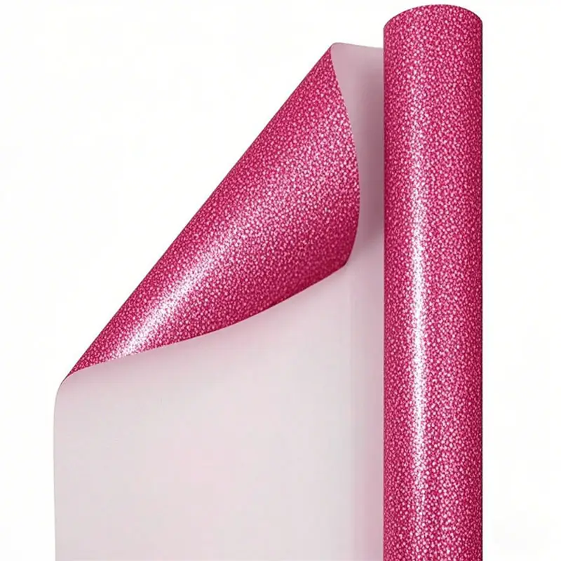 Non Shed Pink Glitter Wrapping Paper Roll Bulk 1