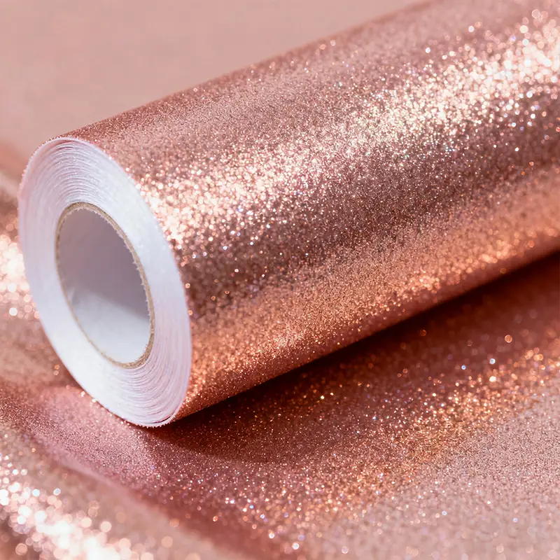 Best Rose Gold Background Glitter Wall Adhesive Paper For Accent Wall 1