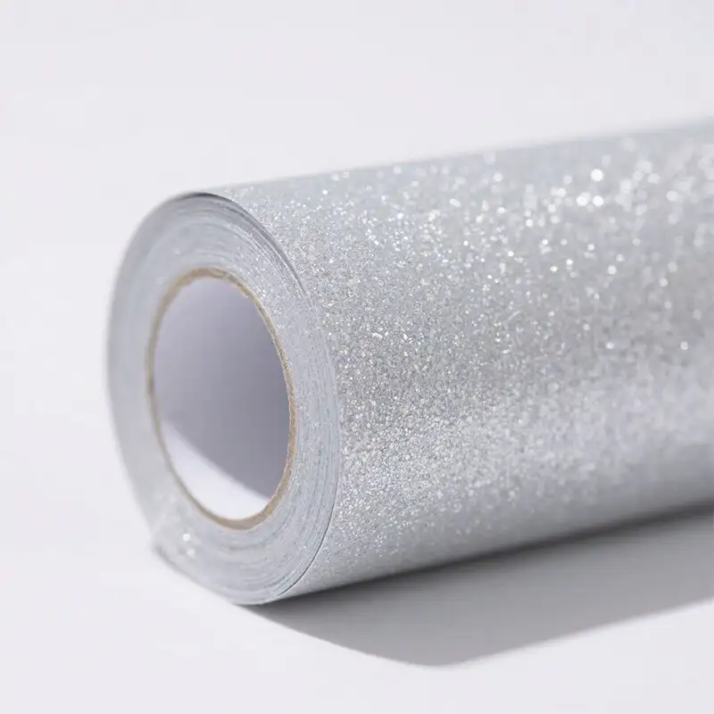 Roll of Paper Glitter Silver Cardstock Paper 1