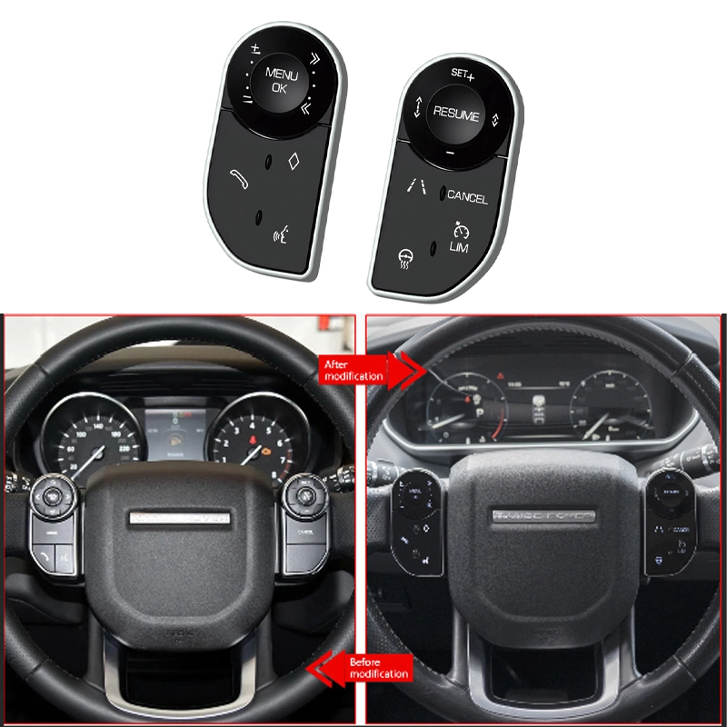 Steering Wheel Control Button Switch for Land Rover Range Rover Vogue L405 Sport L494 & Discovery 5 L462, Car Steering Wheel Digital Switch - 1 Pair 1