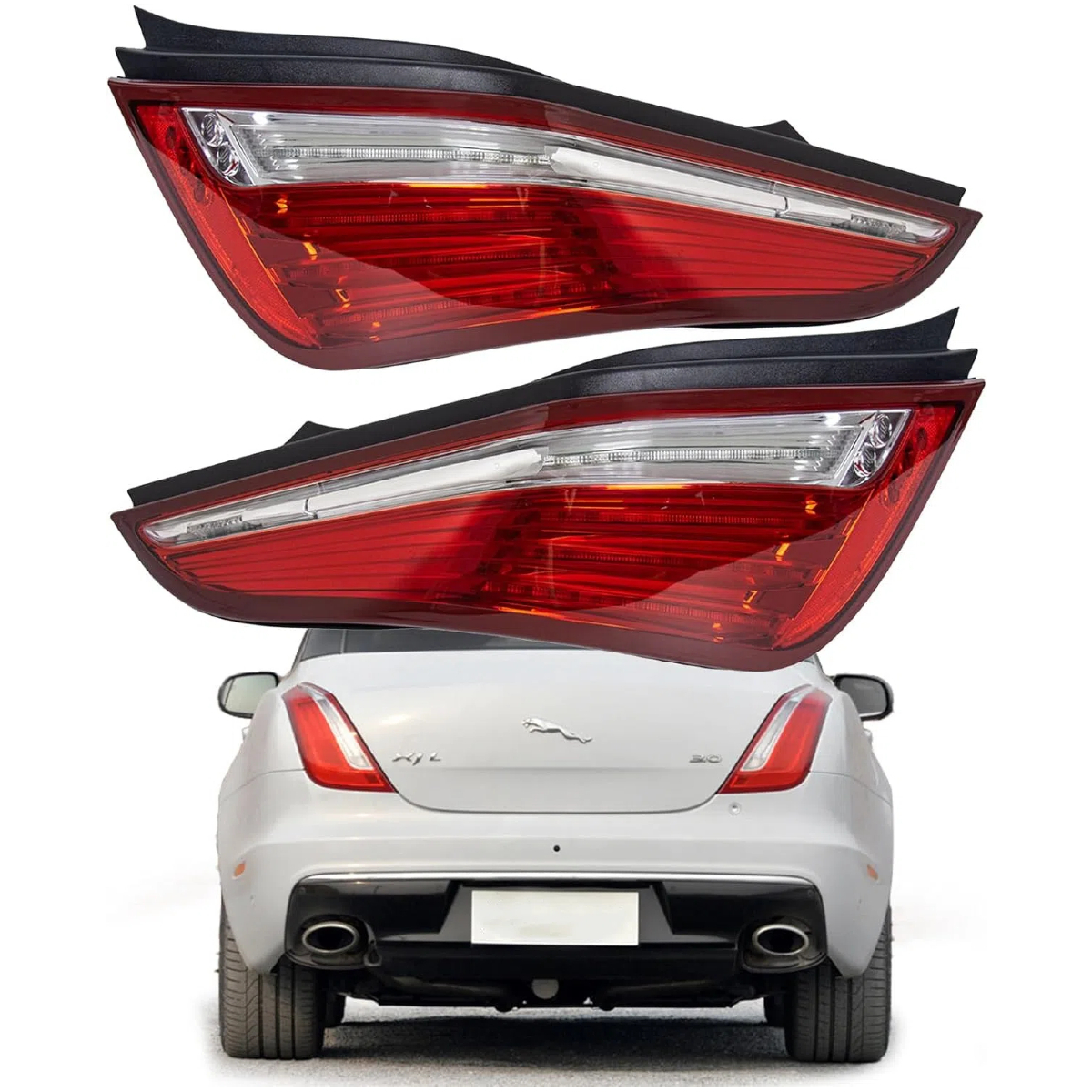 Gruppo fanale posteriore per conducente Jaguar XJL XJ XJR 2010-2015 & Lampada freno fanale posteriore lato passeggero - Lampadina inclusa 1