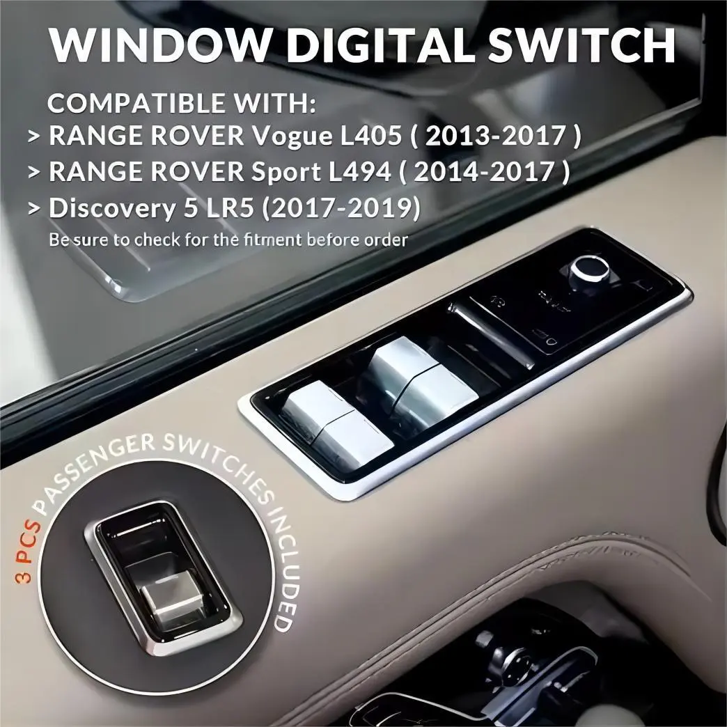 Interruptor digital de ventana principal eléctrica del lado del conductor & 3 interruptores de ventana del pasajero para Land Rover Range Rover Vogue/Sport 2013-2017 & 2015-2019 Discovery 5 1
