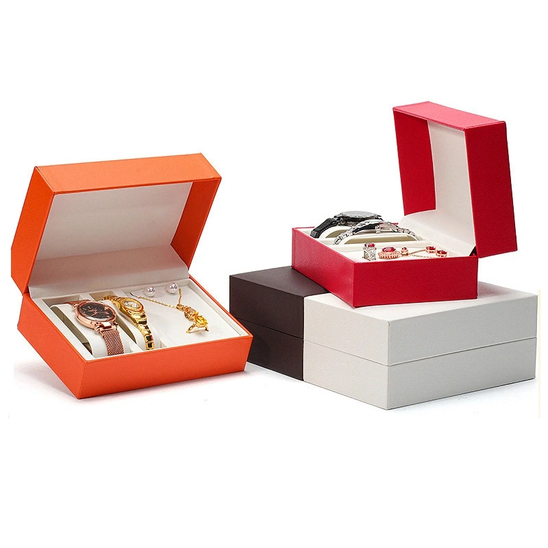 Hot Sale PU Necklace Watch Box Couples Watch Box Jewelry Box Necklace Set Box Jewelry Box Wholesale 6 Colors Optional - China Watch Box and PU Leather Watch Box price 1