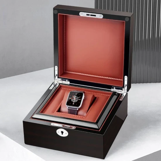 Spot High-Grade Piano Paint Watch Box Storage Box MDF PU Leather Jewelry Box Black Watch Packaging Gift Box Luxury Square Wood Watch Box 1