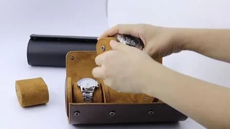 Goods in Stock High Grade PU Leather 3-Slots Watch Box, Custom Logo and Color Watch Display Box 1