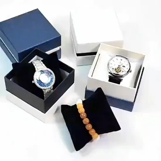 Cover Watch Case Men′s and Women′s PU Leather Pillow Watch Storage Fake Leather Paper Box 1