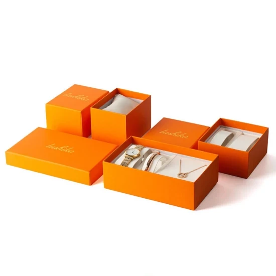 Fashion Orange Watch Packaging Box Jewellery Set Box 1