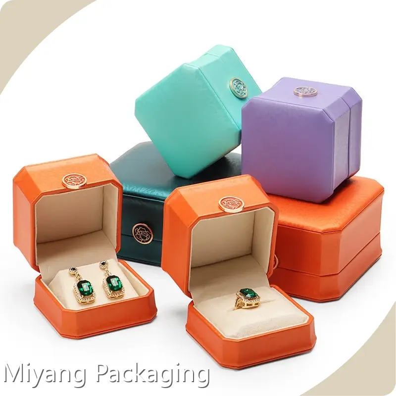 Miyang Packaging Leather Engagement Ring Box Rectanglesuppliers 1