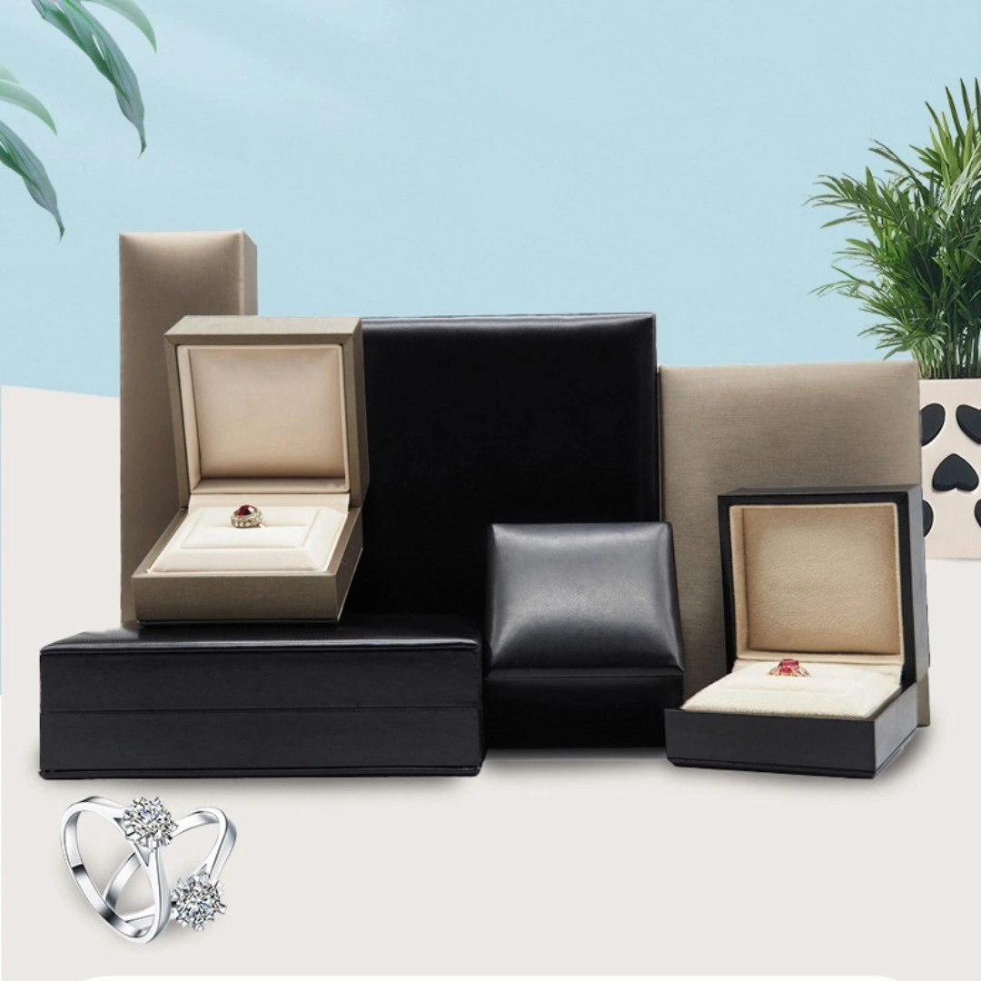 High-grade thickened PU leather necklace diamond ring bracelet pendant jewelry box manufacturers wholesale 1
