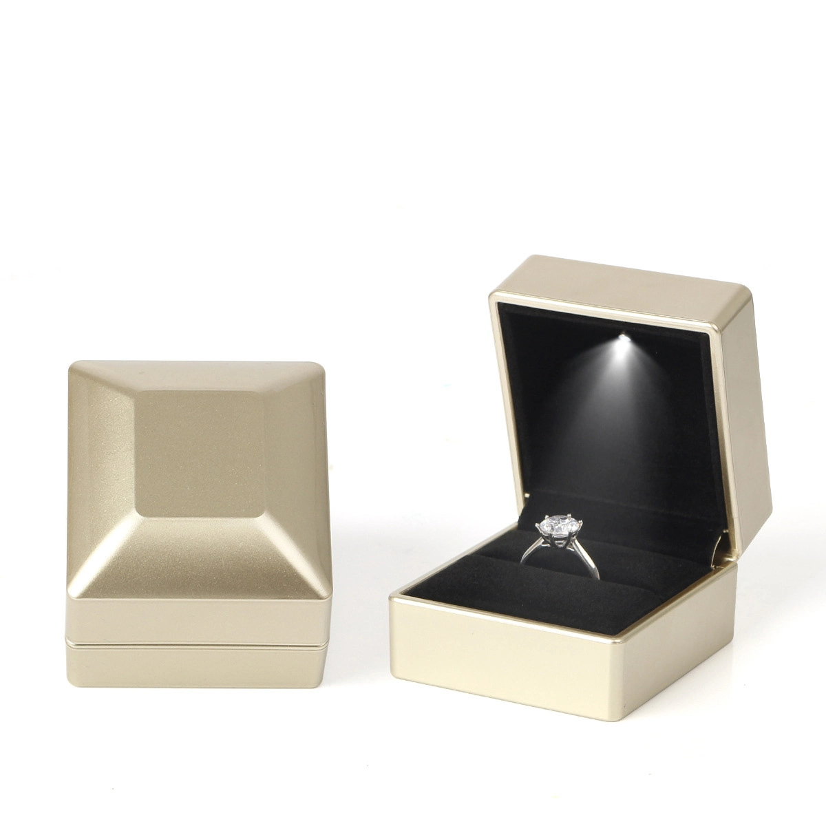Premium spray paint LED light jewelry box ring earring necklace bracelet jewelry gift box factory wholesale 1