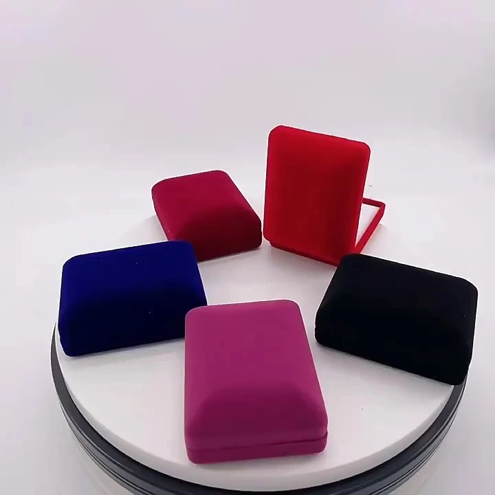 High-grade flocking square jewelry box ring necklace pendant earrings bracelet jewelry gift box 1