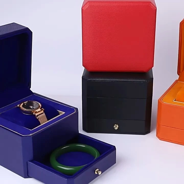 Specialty Paper Octagonal Double-Layer Watch Box with Flip-Top Lid + Drawer-Style Watch and Jewellery Gift Set 1