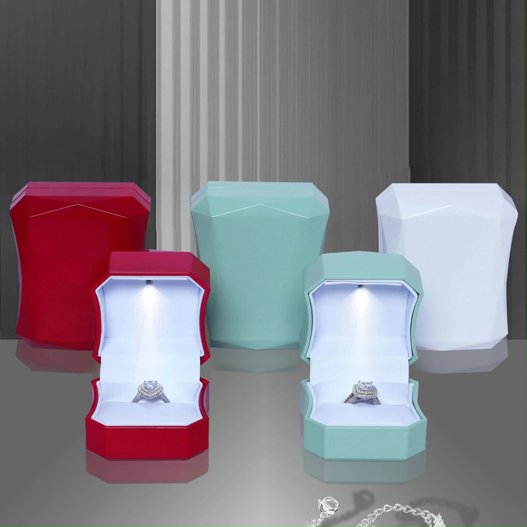 Joyero LED brillante de primera calidad para anillos, colgantes, pendientes y pulseras. 1