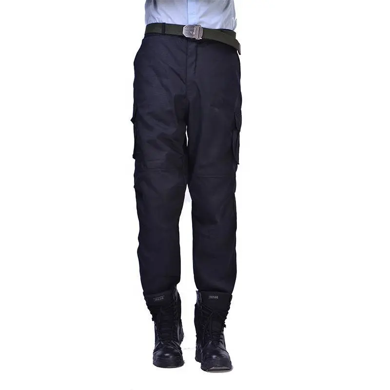 Calças cargo formais de outono Calças masculinas pretas personalizadas de trabalho uniforme de guarda de segurança 1