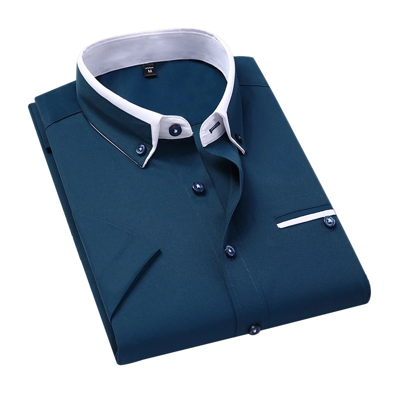 Camisa social masculina de alfaiate de design de moda com logotipo personalizado 1