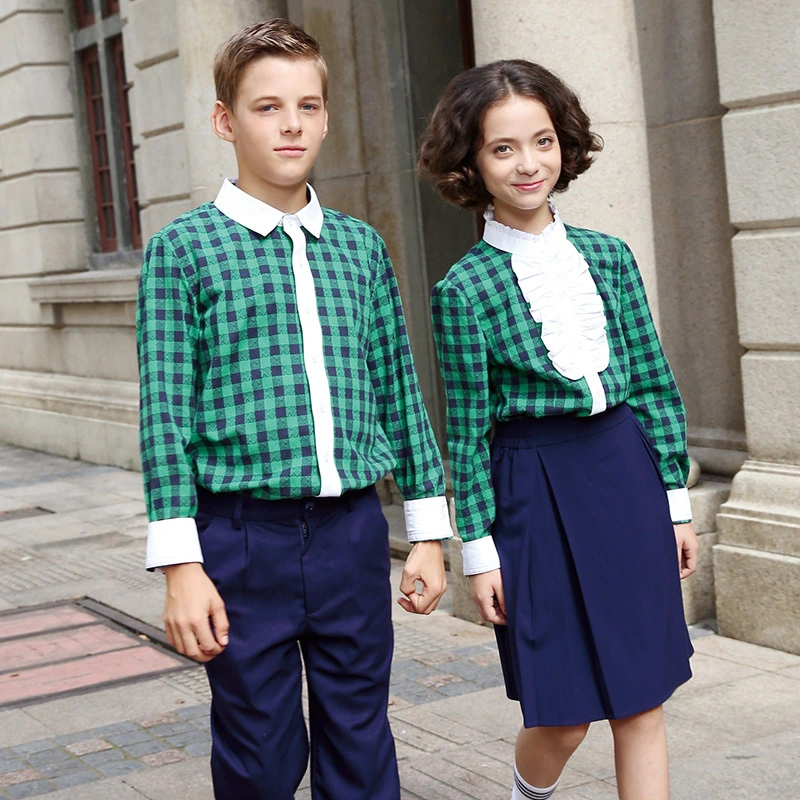 Camisa Verde & Pantalón Para Niño -Conjunto De Uniforme Escolar 1